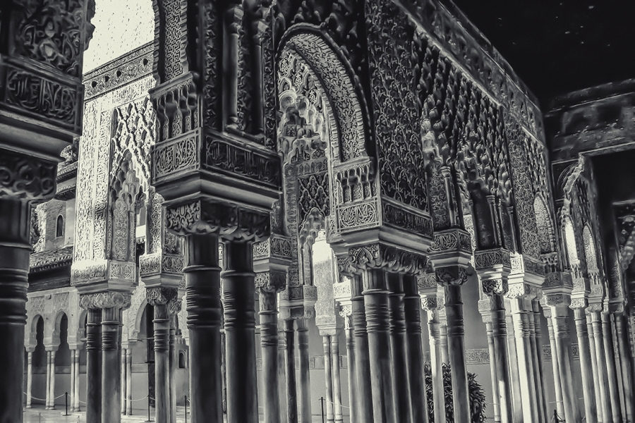 COLUMNAS EN EL PATIO DE LOS LEONES